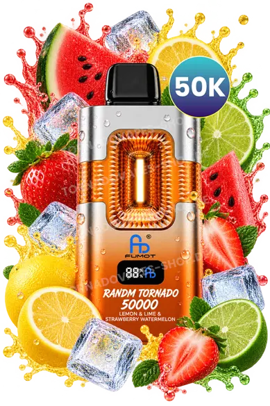 RandM Tornado 50000 Lemon Lime & Strawberry Watermelon Vape mit Zitrone, Limette, Erdbeere und Wassermelone
