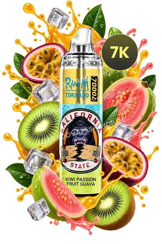 RandM Tornado 7000 Kiwi Passion Fruit Guava Vape mit Kiwi, Passionsfrucht und Guave