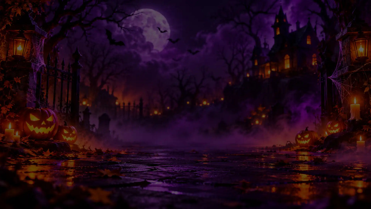 RandM Tornado Halloween Aktion – Halloween Hintergrund mit Kürbissen und Vollmond