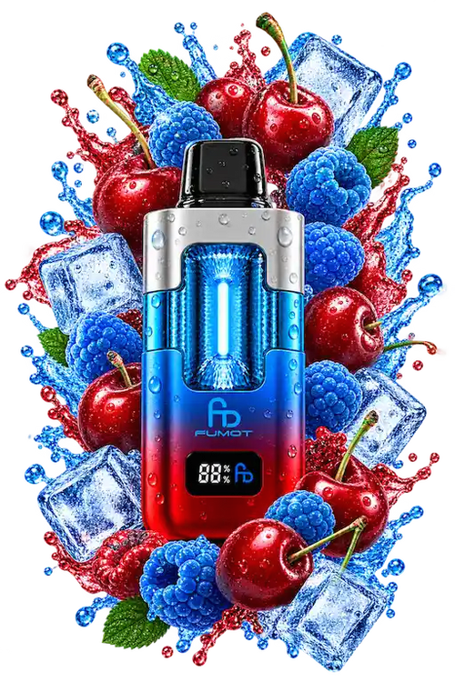 Fumot ECO 2in1 50000 Cherry Ice und Blue Razz Cherry Vape mit Kirschen, blauen Himbeeren und Eiswürfeln