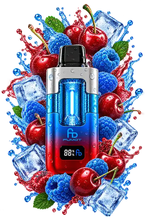 Fumot ECO 2in1 50000 Cherry Ice und Blue Razz Cherry Vape mit Kirschen, blauen Himbeeren und Eiswürfeln