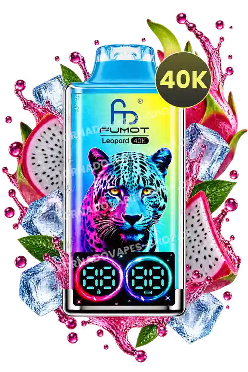 Fumot Leopard 40K Dragon Fruit Ice Tornado Vape mit exotischem Drachenfrucht-Geschmack und kühler Ice-Note