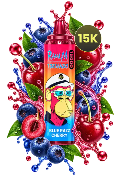 RandM Tornado 15000 Blue Razz Cherry Einweg Vape
