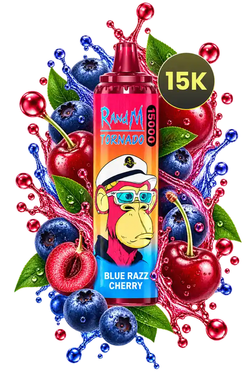 RandM Tornado 15000 Blue Razz Cherry Einweg Vape