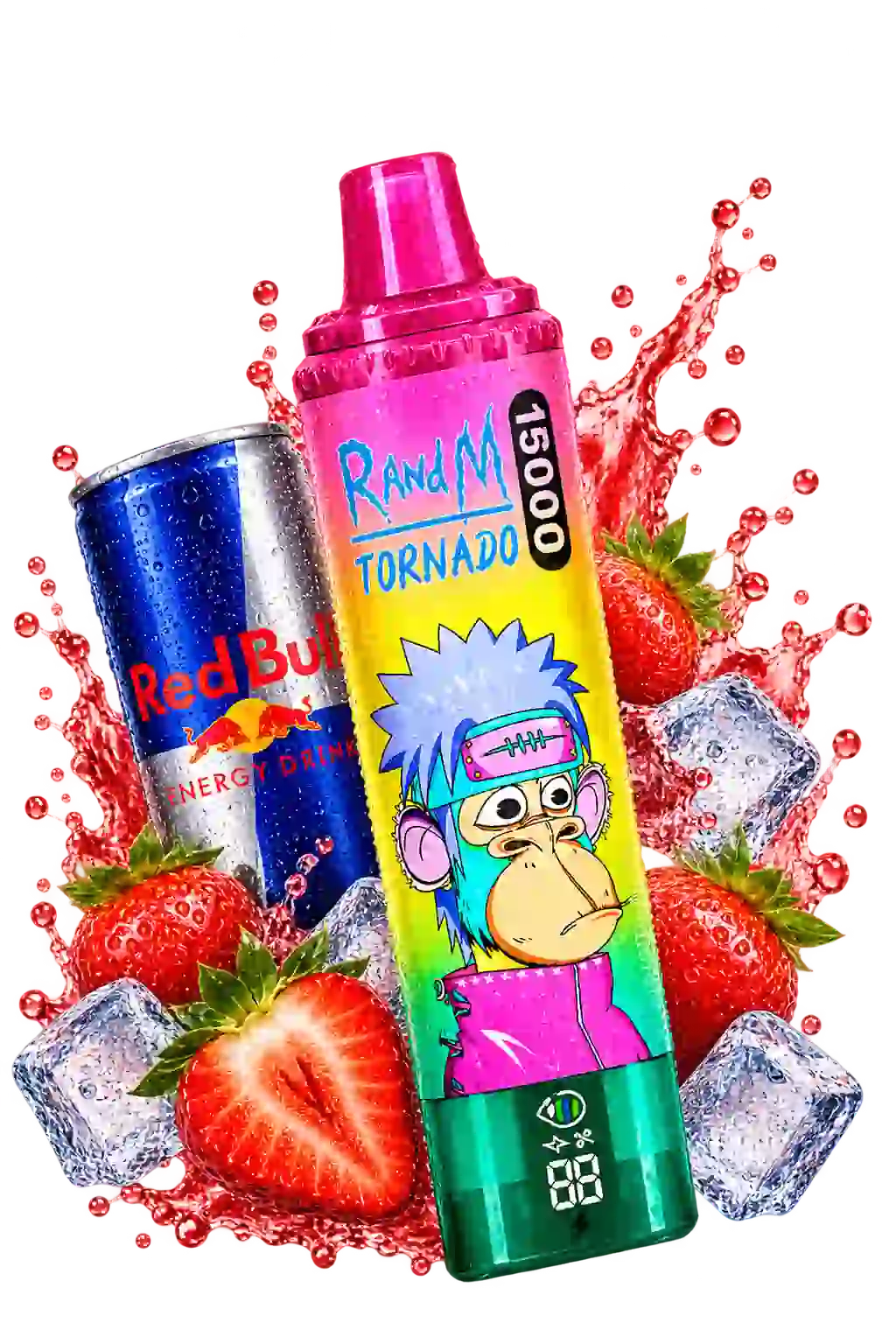 RandM Tornado 15000 Strawberry Red Bull – 15K Vape mit Erdbeer- und Energy-Geschmack