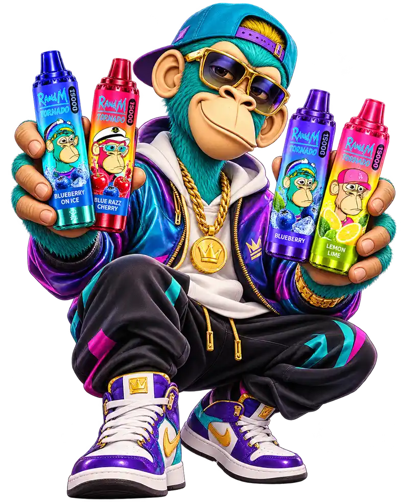 RandM Tornado 15000 Vape Modelle mit Blueberry On Ice, Blue Razz Cherry und Lemon Lime